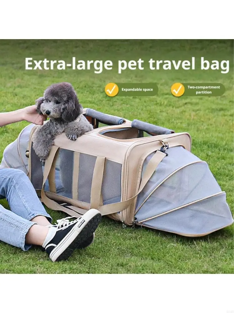 H8WB Double Felines Transport Bag with Divider, Vented View Side and Carry Handles for Routine Clinic Travel Use Daily
