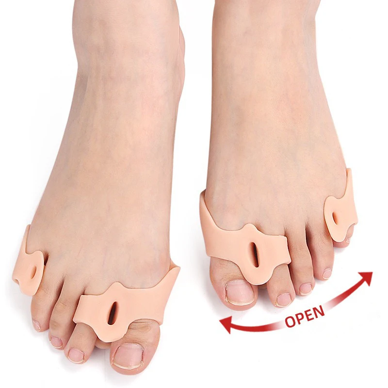 1Pair Big Foot Bone Orthopedic Insole Gel Forefoot Pad Hallux Valgus Toe Splitter Shock Absorption Massage Forefoot Cushion