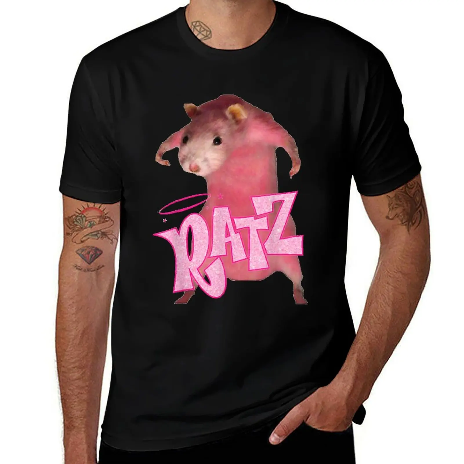 Футболка Ratz Pink Meme с простым дизайном и короткими рукавами