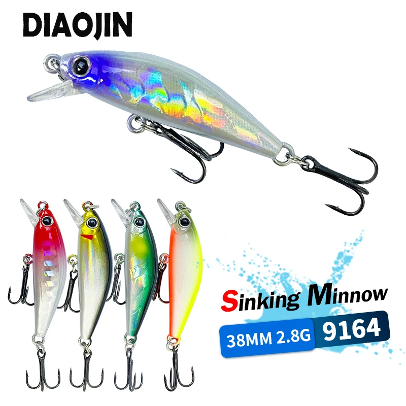 

Sinking Mini Wobblers Fishing Lure 38mm 2.8g Stream Fishing Tackle Isca Artificial Hard Baits Bass Perch Trout Minnow Lures