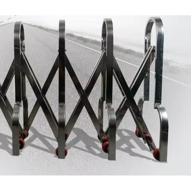 Highway Retractable Road Fence Stainless Steel Folding Gate Guardrail and Traffic Barrier Movable Retractable Road Barrier