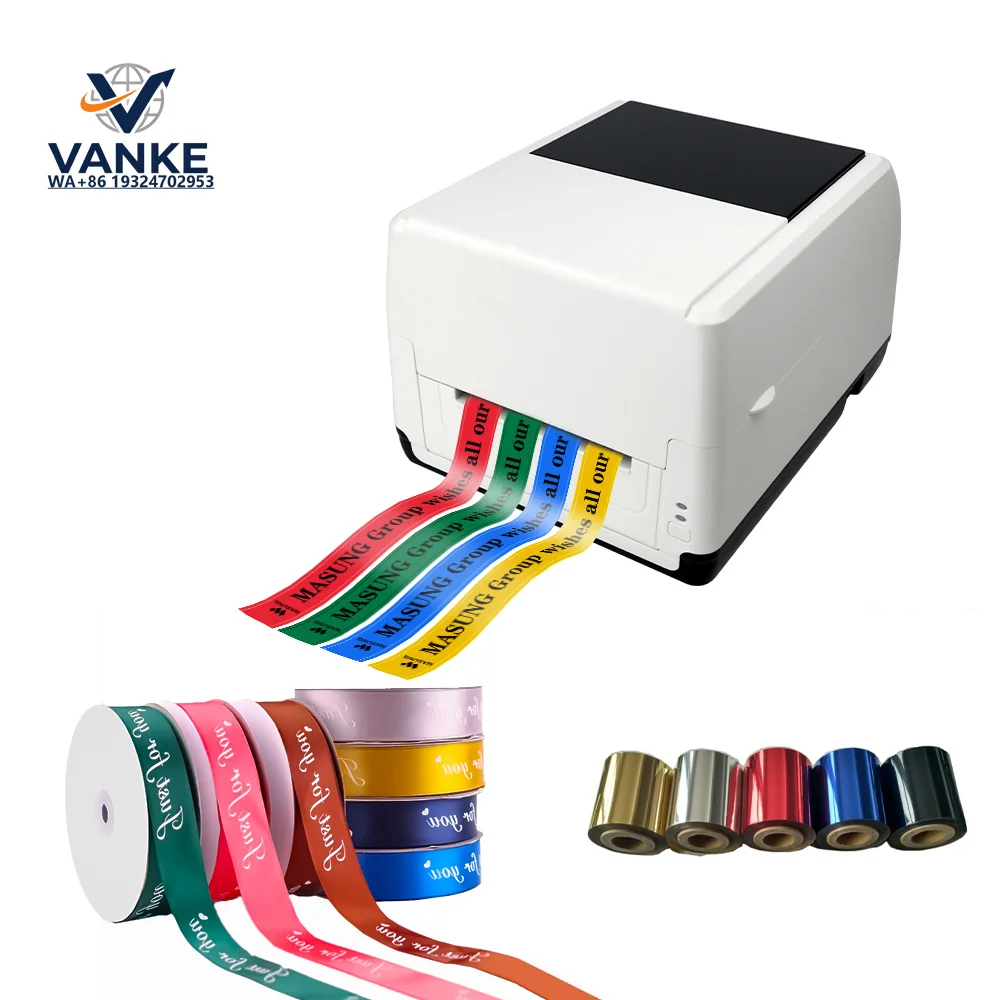 New Sa tin Ribbon Ta ffeta  Printing Ma chine for Funera l Gift Hot Sta mp Foil Digita l Printer