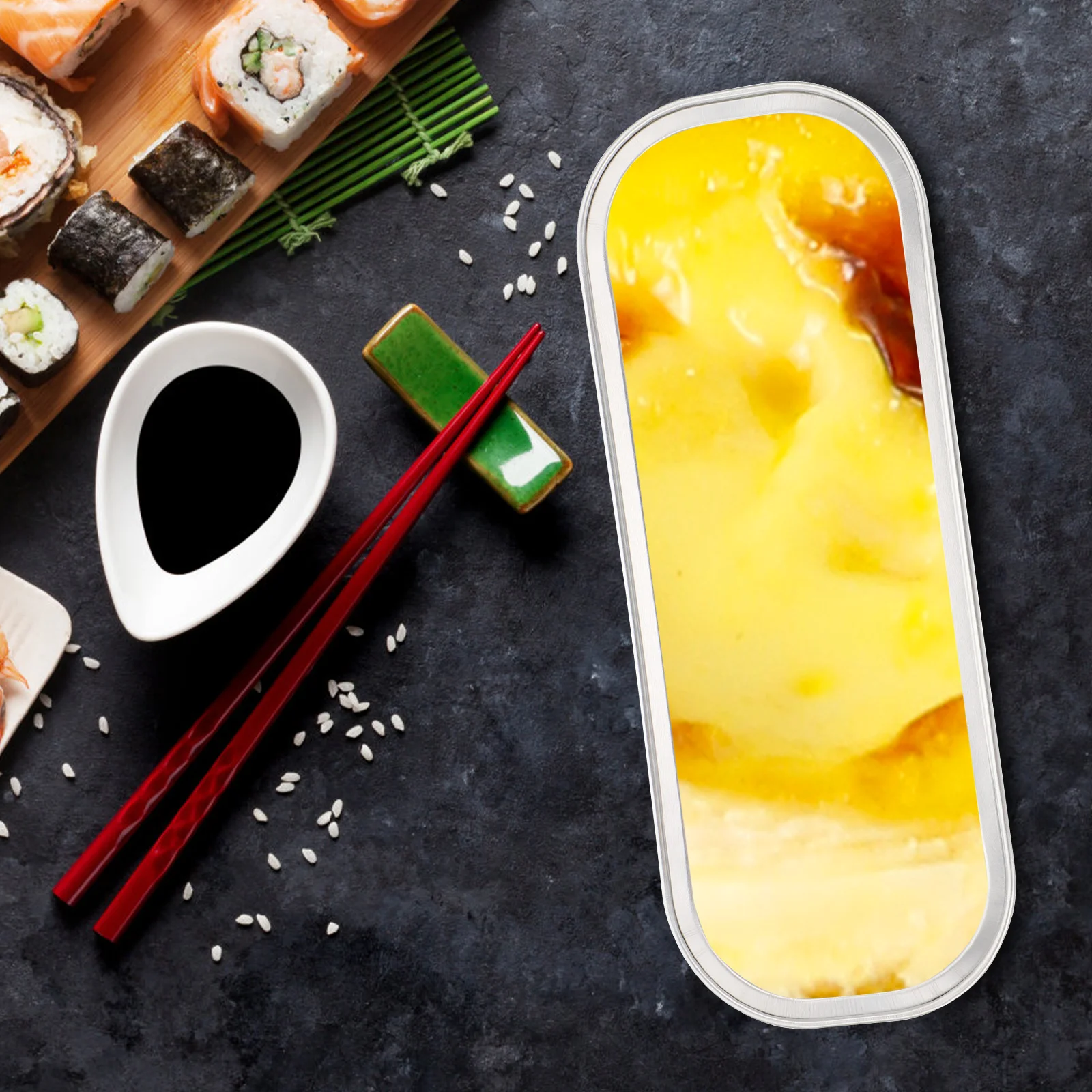 

50Pcs Aluminum Foil Food Pans Thickened Takeout Boxes Ovenproof Grill Barbecue Storage Aluminum Pans Foil Cake Holder