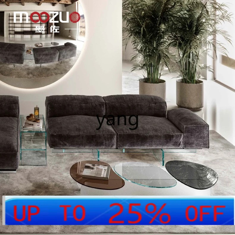 

Lh modern simple three-color tempered glass coffee table living room transparent suspended coffee table