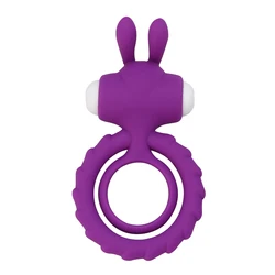 Soft Silicone Cockring Dual Vibrator Clitoris Stimulation Penis Ring Men Male Cock Rings Goods For Adults Couples Sex Toys Fun