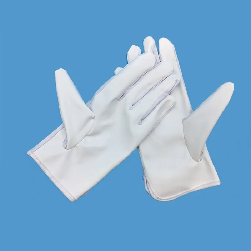 Gants de travail Anti-poussière, bande de cuir conducteur blanc, antidérapant, antistatique, réparation, travail de soudage