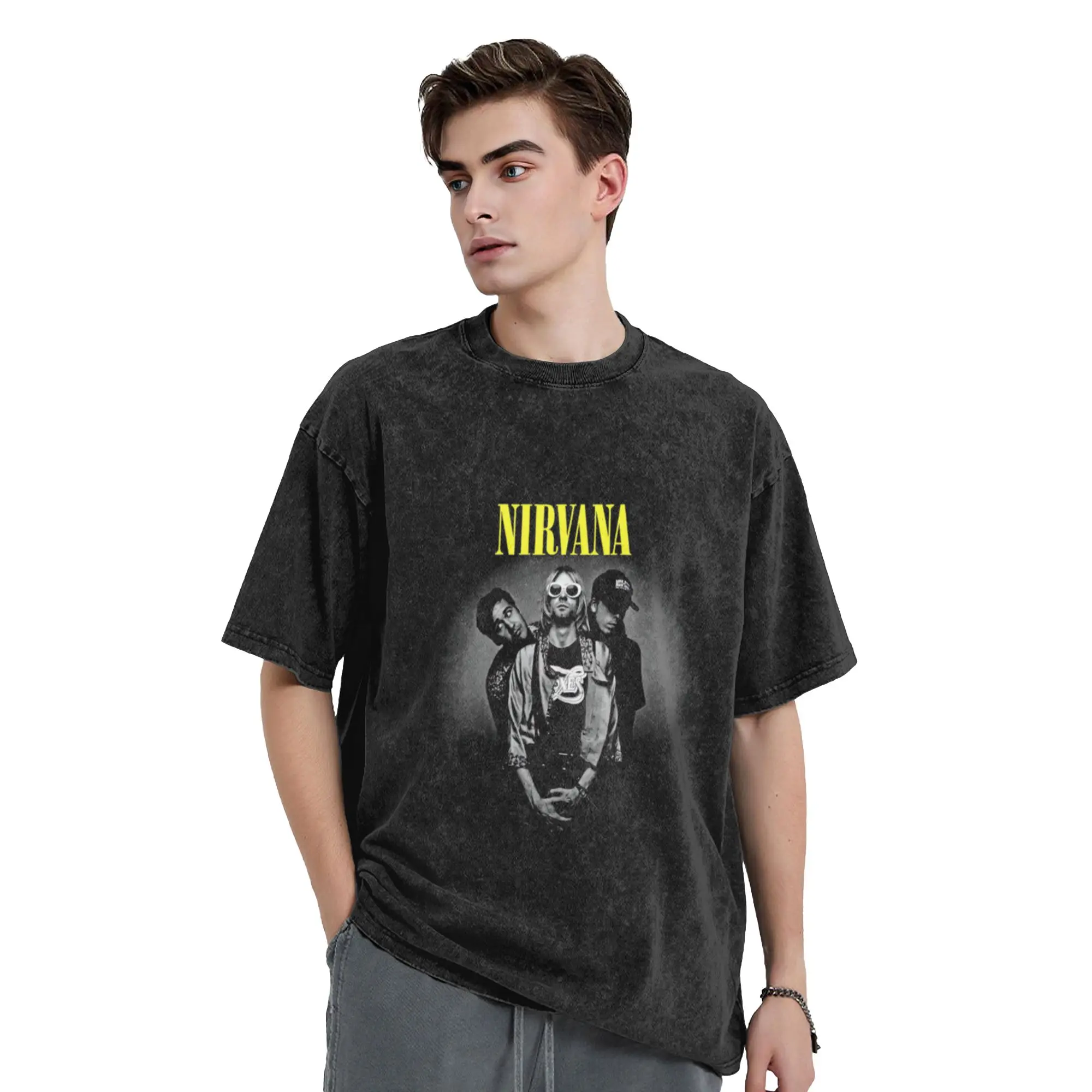 Vintage Portrait Bands Legends Poster Unique Chic A Washed T Shirt Men's Women's Oversized Cotton Tees Tops