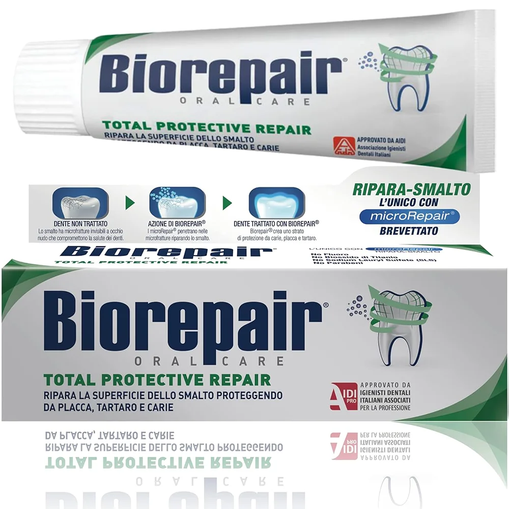 

75ml Italy Toothpaste Biorepair Total Protective Repair Toothpaste with microRepair Whitening Remove Smoke Stains Toothpaste