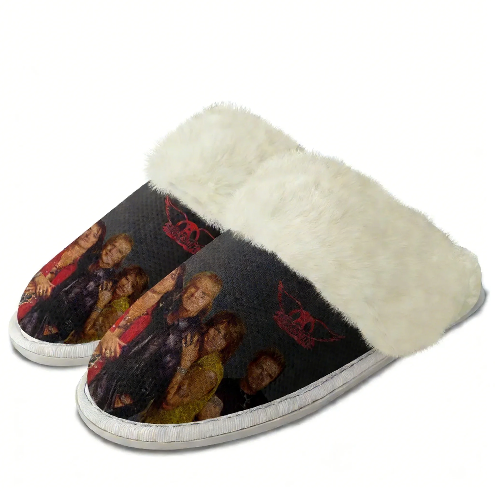 

Aerosmith Plush Edge Slippers Warm Shoe Mens Womens Home Plush Casual Slipper Bedroom Thermal Cotton Lightweight Custom Slippers