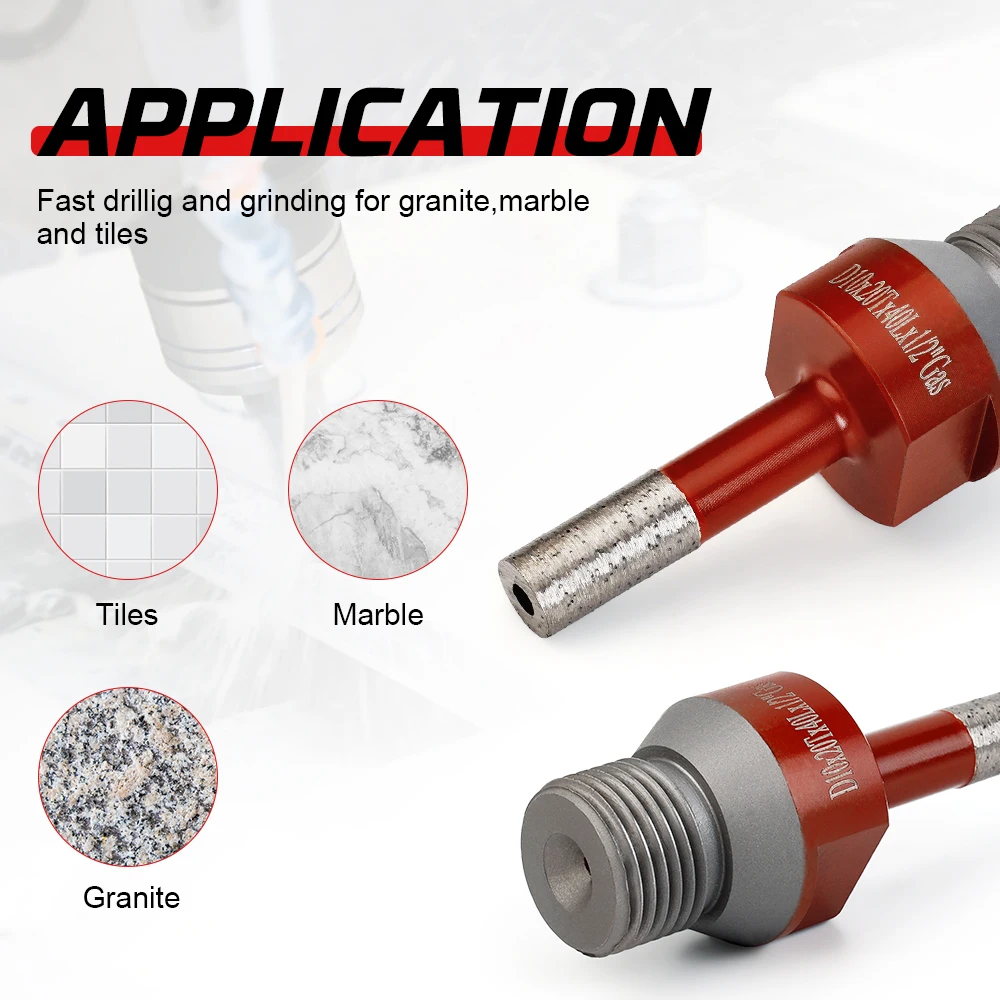 1PC 10mm 1/2 Gas Sintering Core Bit Diamond Hole Saw Marble Granite Brick Tile Ceramic Concrete Crown Drill Bits for Power Tools