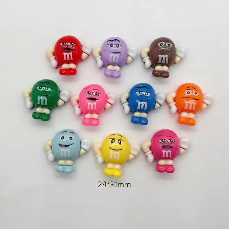10pcs M Candy Bean Resin Charms for Jewelry Making Diy Earring Pendant Necklace Keychain Accessories Supplies Bulk Wholesale