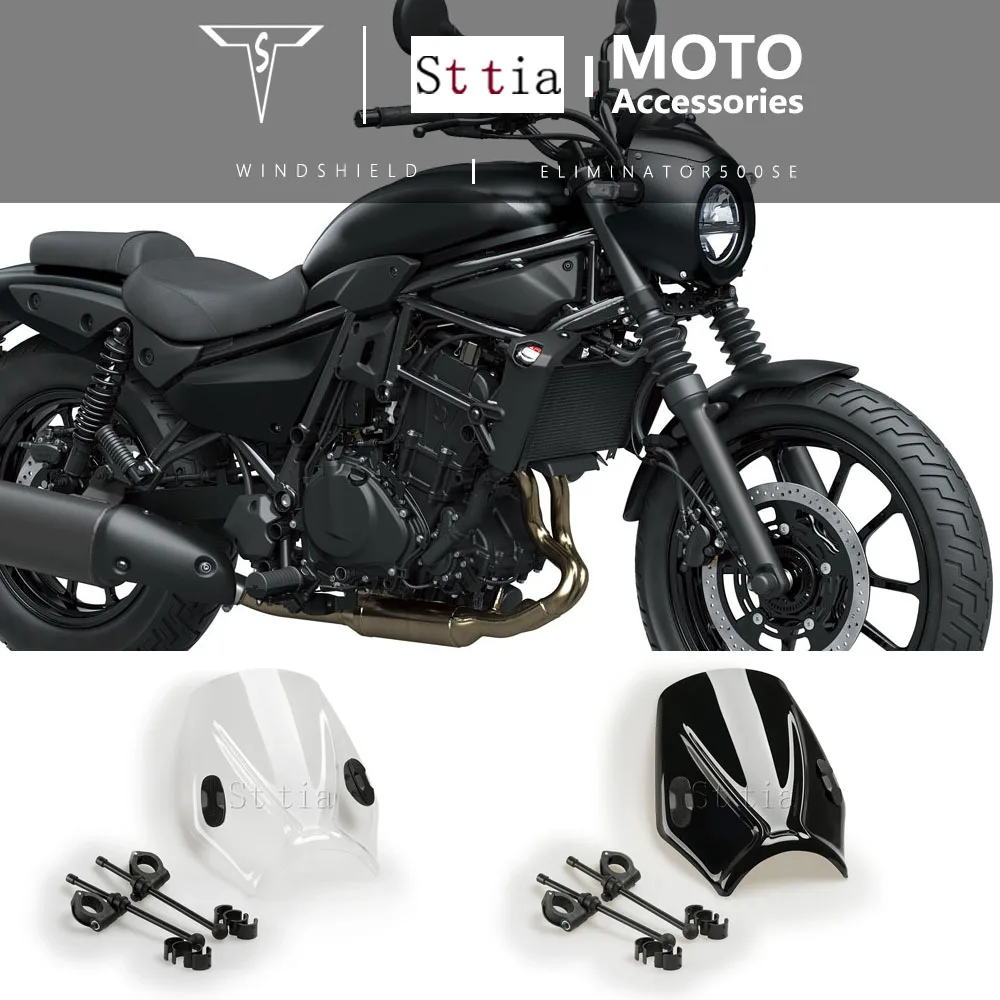 New Motorcycle Front Windshield High Windproof Windshield For Kawasaki Eliminator 500 2024 2025 ELIMINATOR 500 SE 2026
