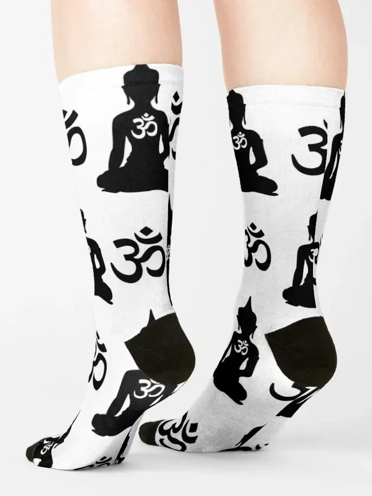 بوذا بسيط مع جوارب رمز هندوسية Om الكثير من الجوارب الحرارية الشتوية للرجال والنساء