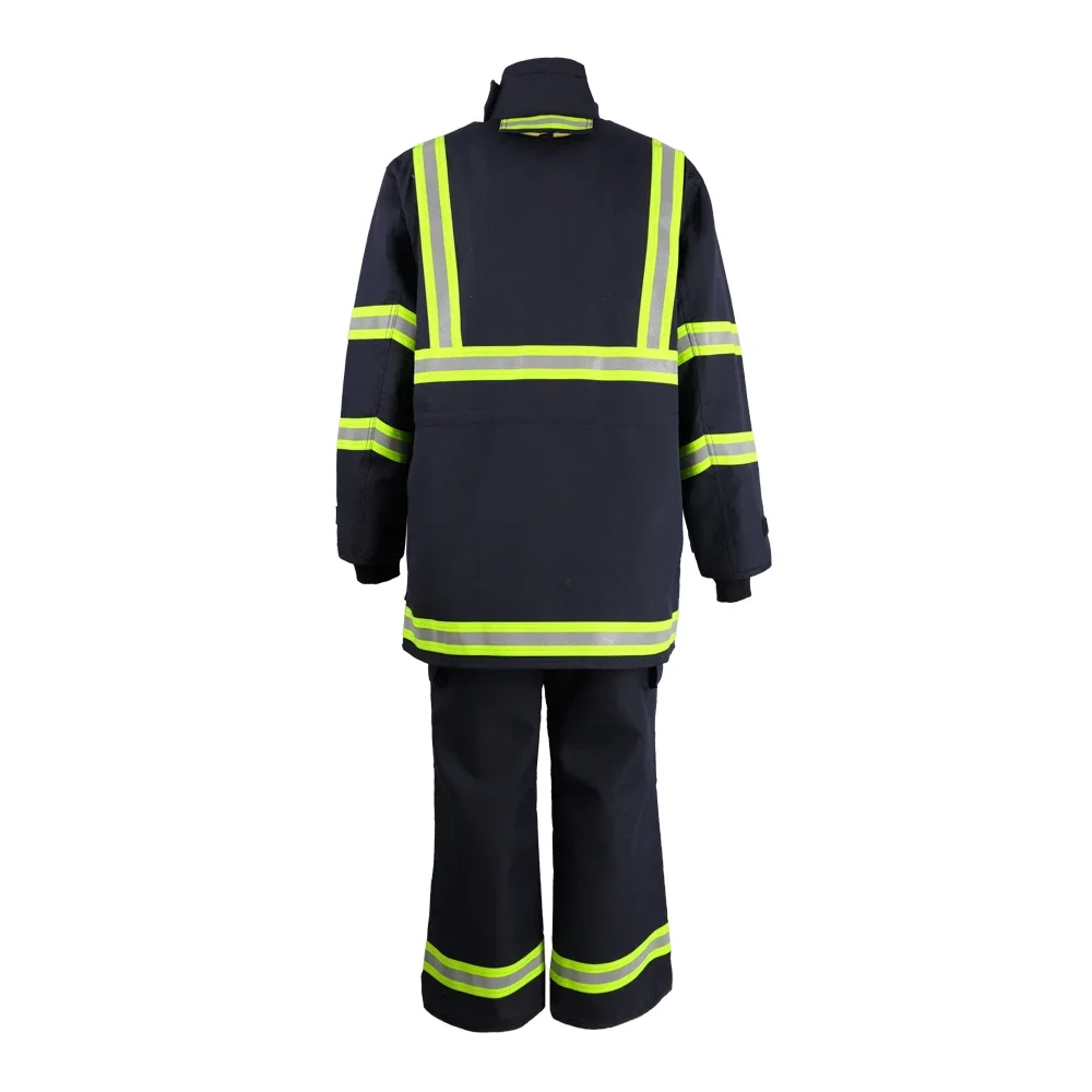 Traje de bombero HRPro-J/P azul marino, mono Nomex, ropa de trabajo, retardante de llama, ignífugo, transpirable, antiestático, Material HPPE