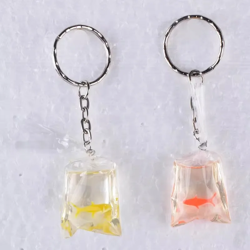 Fashion Creative Resin, Kawasaki Huanghong Goldfish Water Bottle Keychain, Kawa Kawa Koi Fish Bag Marine Animal Box Car Key Jewe