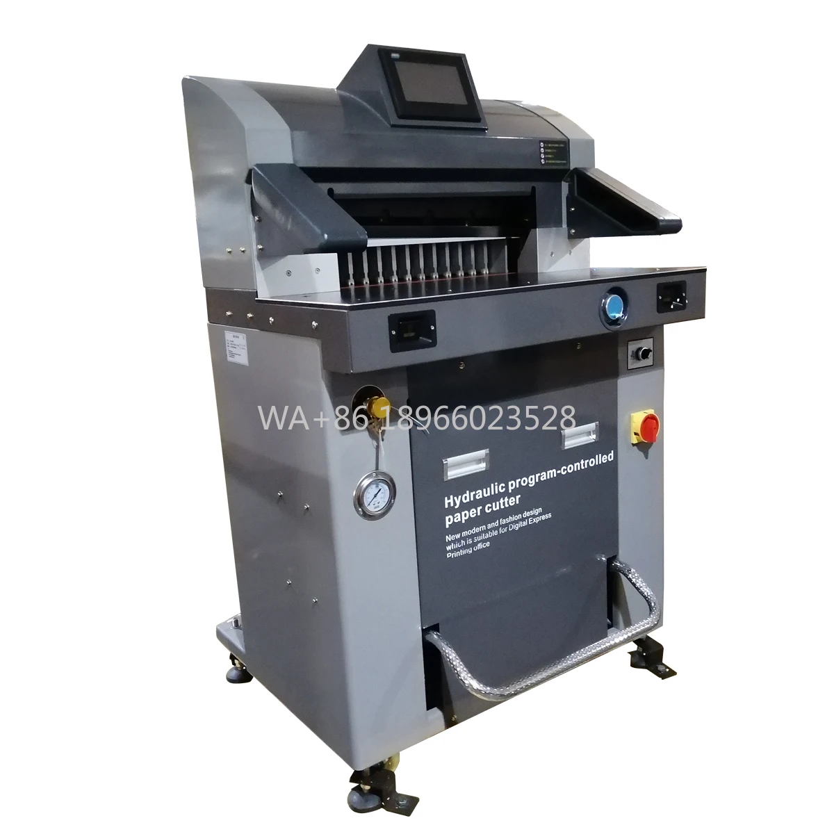 QK-RH520T Hydraulic Microcomputer Program Control Paper Cutter with 8mm Thick Aviation Aluminum Belt Ball Operating Table