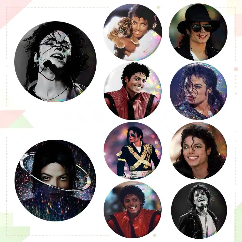 Singer Michael Jackson Round Badge Lapel Pin Backpack Clothing Jewelry Accessories Gift Brooch