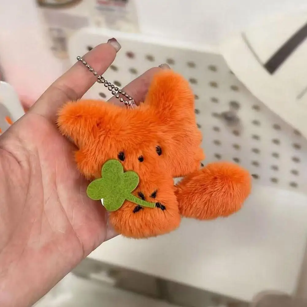 Fox Plush Doll Keychain Cute Plush Animal Pendant Fox Pendant Super Nose Bag Hanger Couple Gift Handbag Backpack Car Keychain