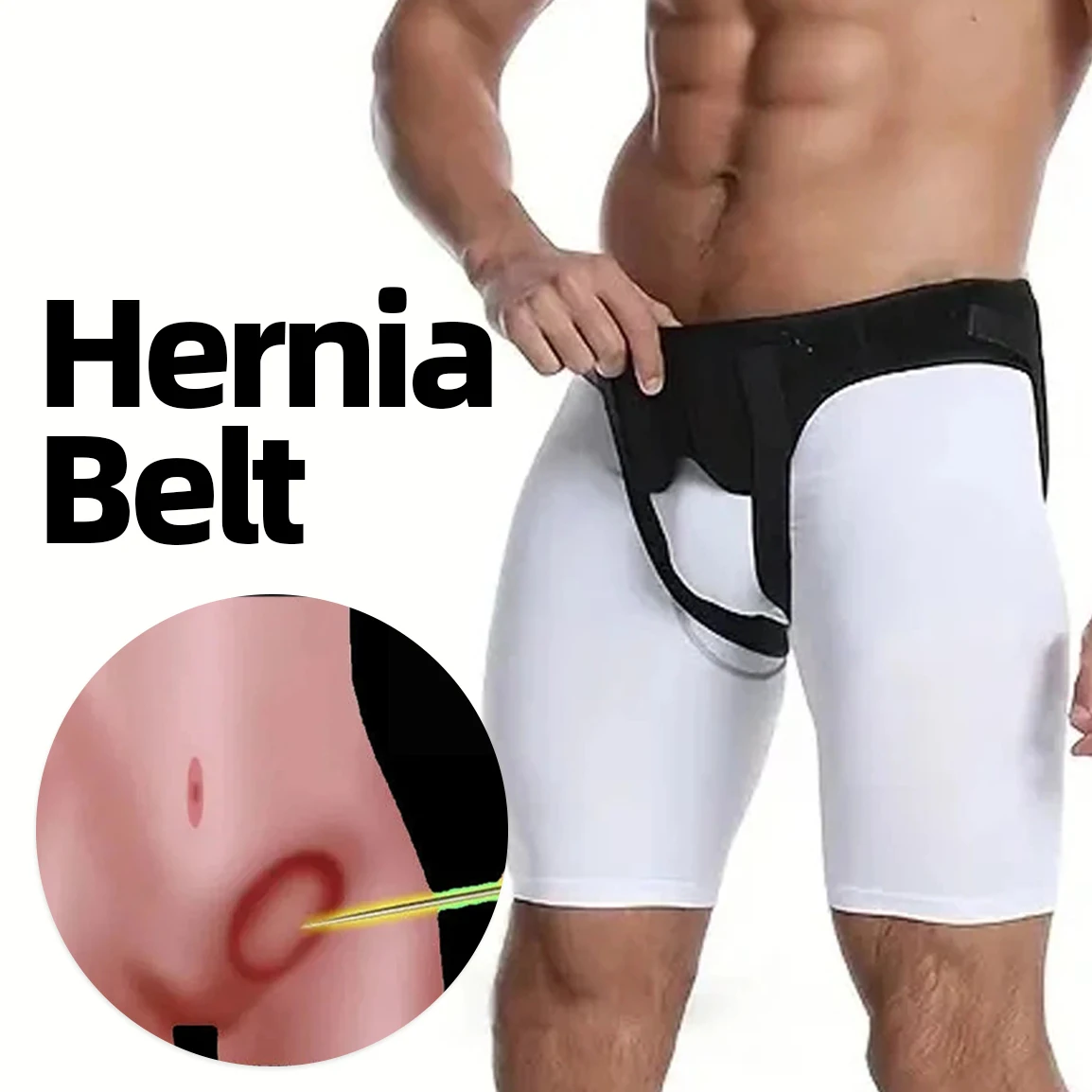 Hernia Belt Support with 2 Removable Compression Pads Adjustable Inflatable Inguinal Groin Pain Relief Adult Men Hernia Bag