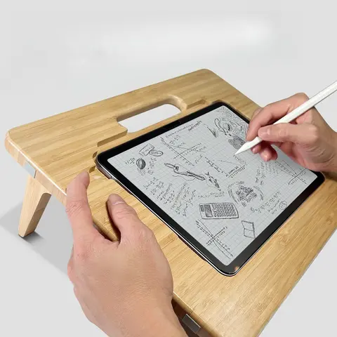 홈 오피스 전문 그림용 스탠드 조정 가능한 각도가 있는 휴대용 IPad 스탠드 쓰기용 단단한 나무 책상 태블릿 홀더