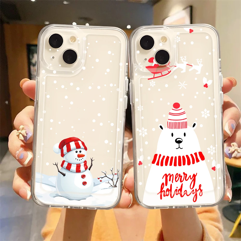 

Merry Christmas Pattern Phone Case For Samsung Galaxy S25 S23 S24 S22 Ultra Plus Soft Cover For Galaxy S24+ S23+ S25+ S22+ Shell