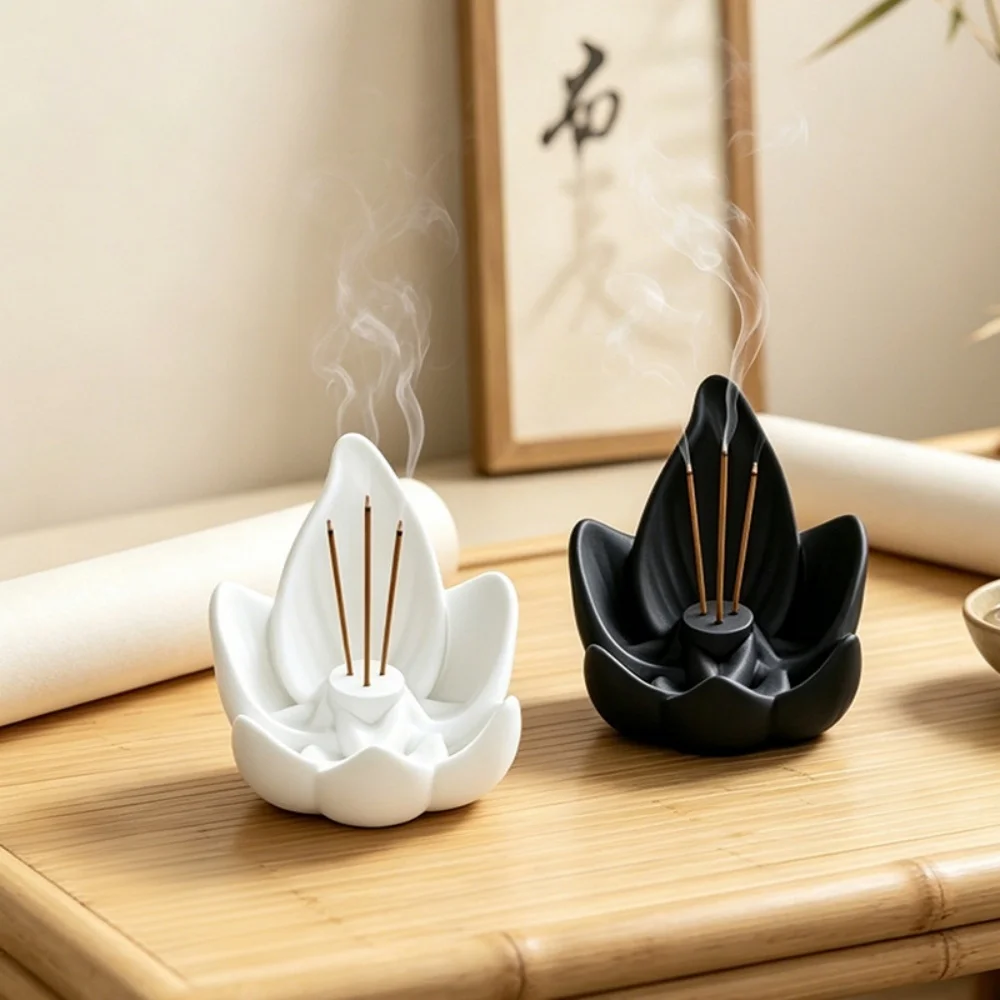 Creative Lotus Shape Stove Home Fragrance Decorations For Regulate Mood Purify The Air Assist Sleep Meditation And Relaxation