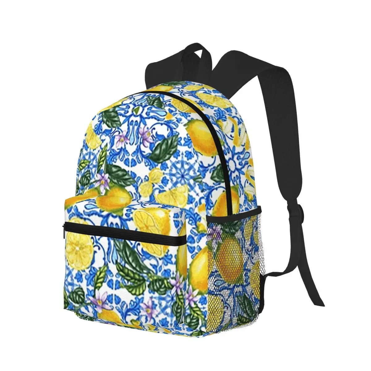 

Sicilian Tiles Summer Fruit Oranges Lemons Student Backpack School Bag Hiking Travel Daypack for Boys Girls Bookbag Shoulder Bag