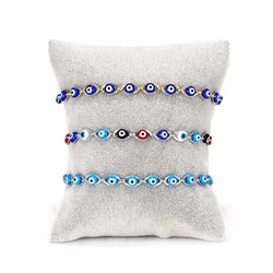 Bracelet mauvais œil bleu pour femme, perle de résine porte-bonheur turque, bracelet jonc réglable, cadeau de bijoux de fête d'anniversaire, mode
