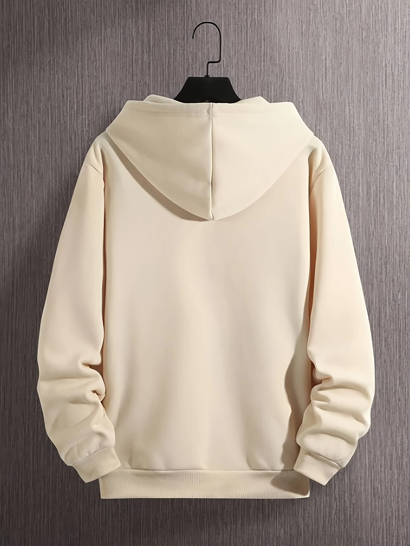 Funny Anxiety Slogan Men Hoodie Mixed Font Text Front Print Loose Hip Hop Sports Drawstring Pocket Casual Pullover Sweatshirt