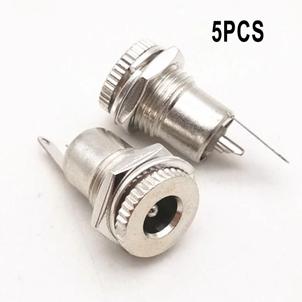 Power Connector Panel Mounted 5PCS DC Power Connector Socket Female (21mm) for Low Current Applications High Quality