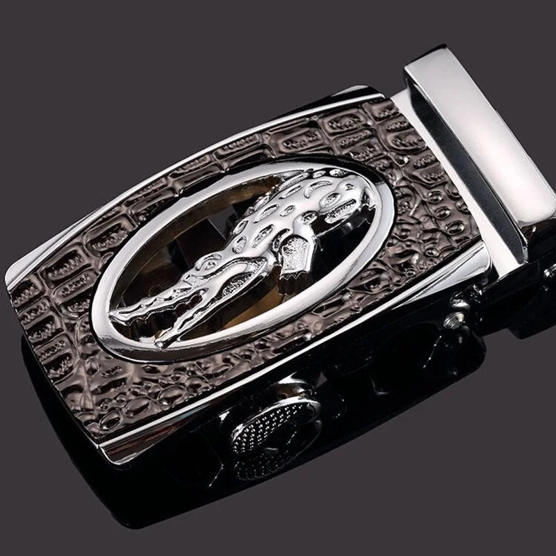 Automatic Belt Buckle for Men - Premium Metal Alloy Animal Design, Quick Release Clip for Jeans & Dress Pants