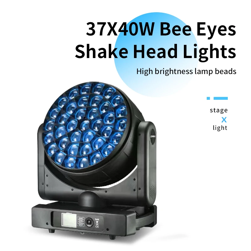 bee eye zoom moving head light led wash 37x40w beam fit para desempenho de discoteca iluminacao de palco show dj 01