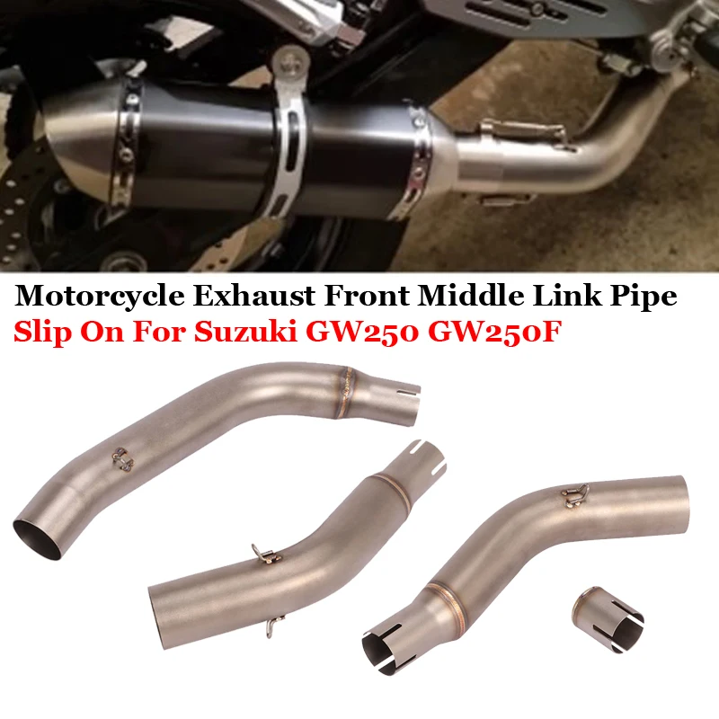 

Motorcycle Exhaust Escape System Modified Single / Double Middle Link Pipe Connect 51MM Muffler Slip On For Suzuki GW250 GW250F