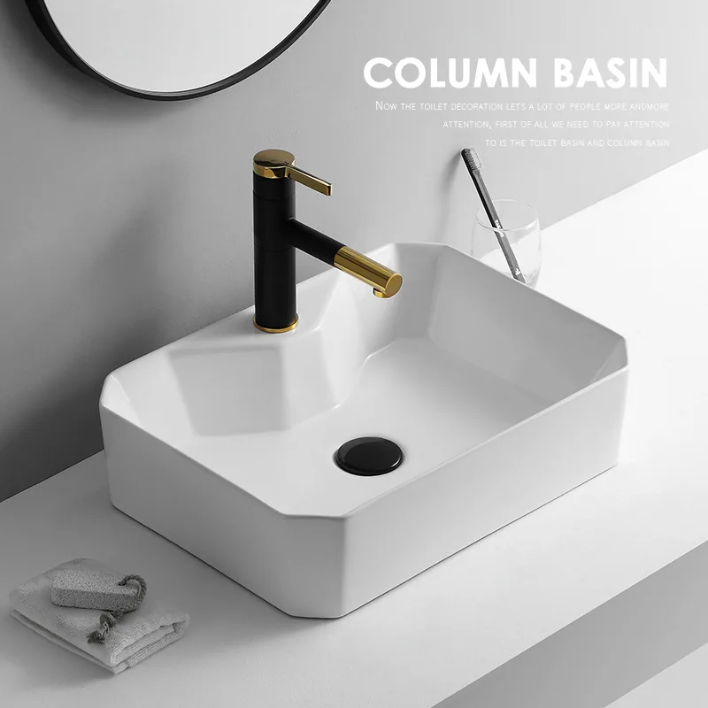 

Nordic ceramic table basin wash single bathroom household light luxury style