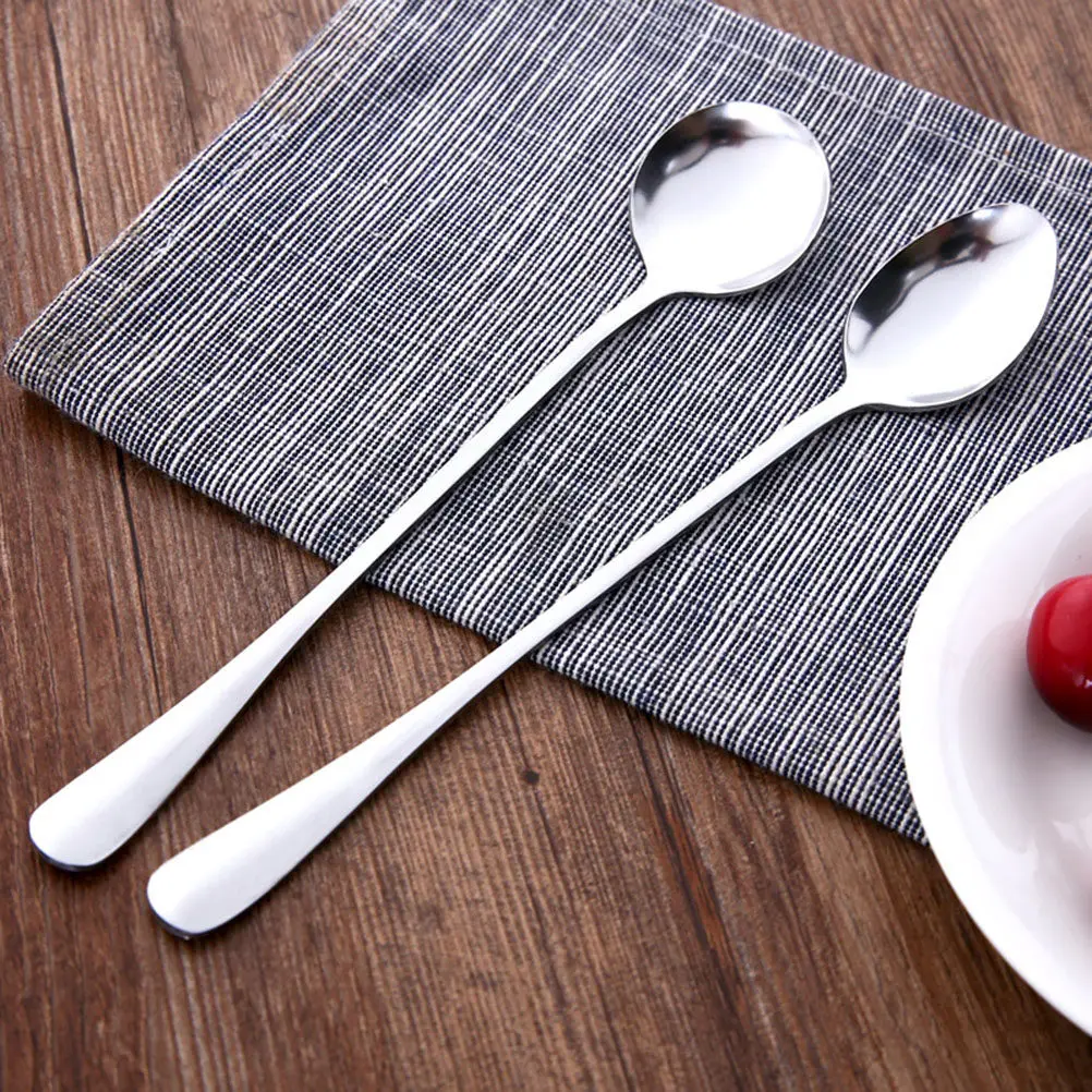 

5Pcs Stainless Steel Soup Spoon Long Handle Classic Modern Kitchen Utensils Coffee Dessert Tea Stirring Stainless Steel Spoon
