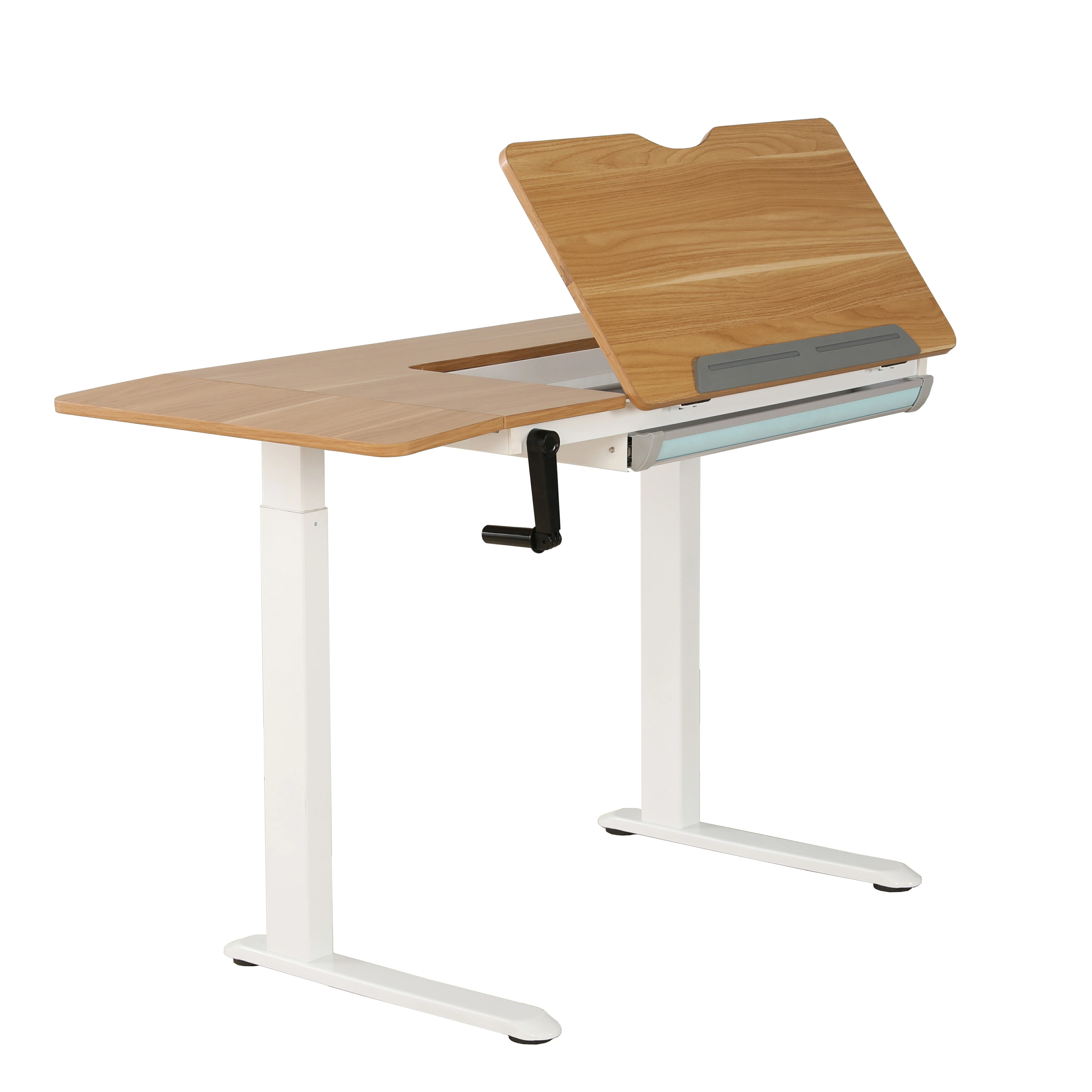 

Ergonomic Hand Crank Height Adjustable Study Desk Drafting Drawing Desk