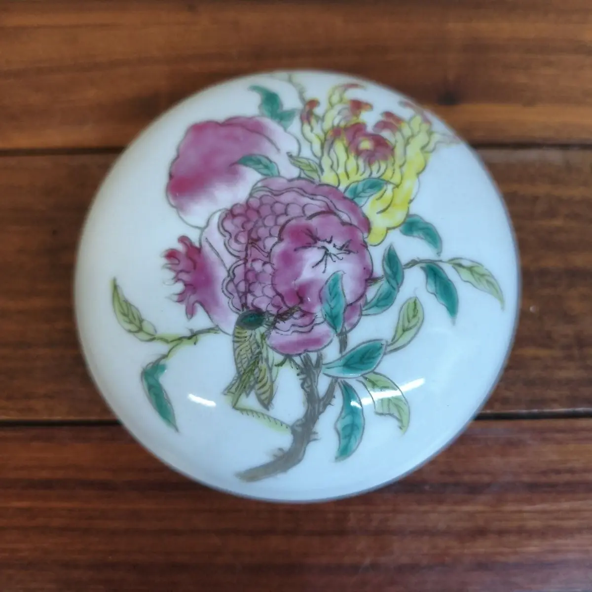 Ancient Collection Hand Painted Decorative Box Pomegranate Bergamot Peach San Duo Picture Rouge Case Ink Pad Container