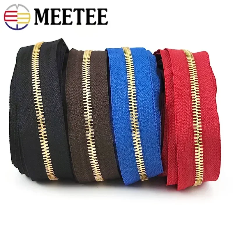 Meetee 1/2ヤード5 # 金属ゴールドジッパーバッグユニバーサル連続ジップテープ交換服ジャケット荷物縫製材料