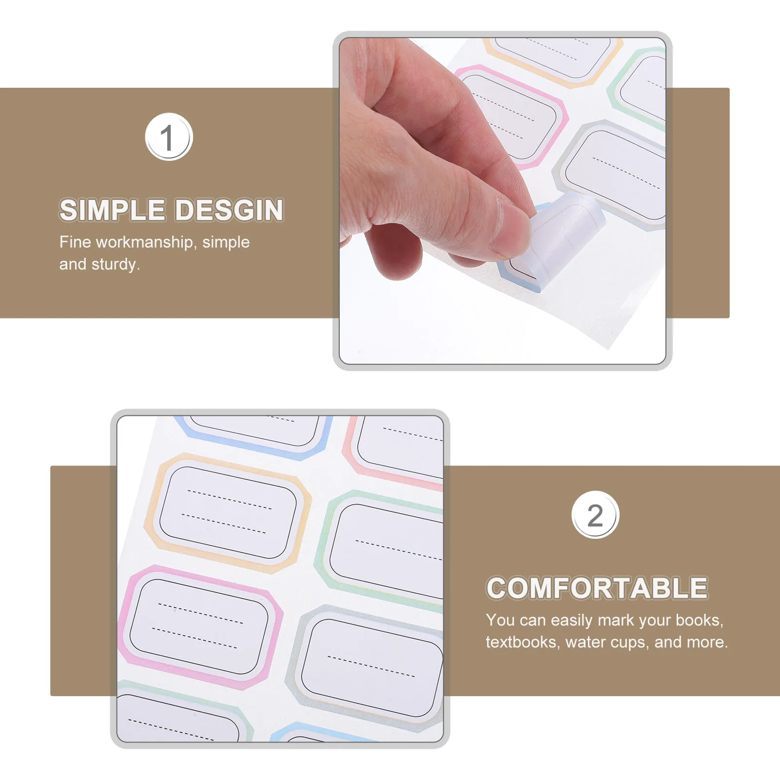 

288pcs Handwritten Label Stickers Clear Removable Lined Self Adhesive Book Marking Name Tag Writable Labels For Students Blank