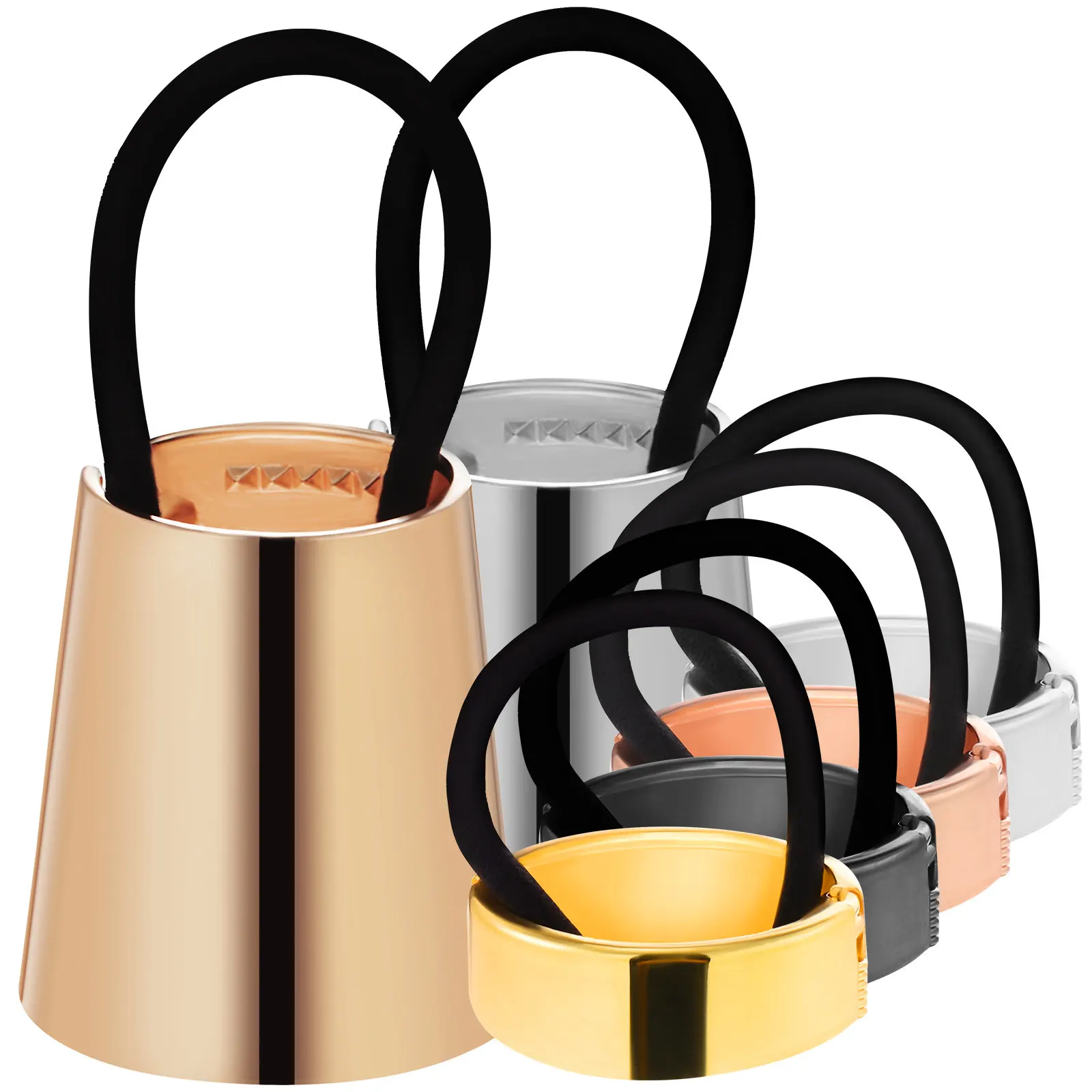 

6Pcs Elastic Hair Tie Cuffs Metal Ponytail Ropes Simple Chic Style for Women Versatile Hair Accessories for Multiple Occasions