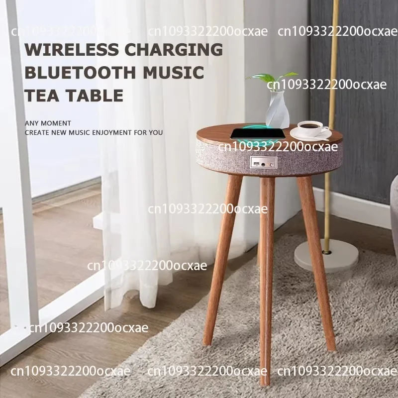 Nordic style hot sale living room smart furniture side table speakers coffee table with speakers and wireless charger