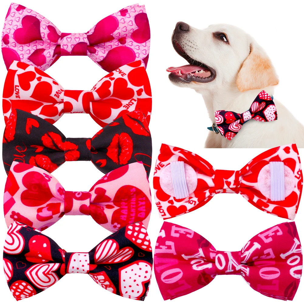 1PC Removable Dog Bowtie For Collar Valentine's Dog Bow Tie Collar Accessories For Dogs Pets Grooming Pet Accessories