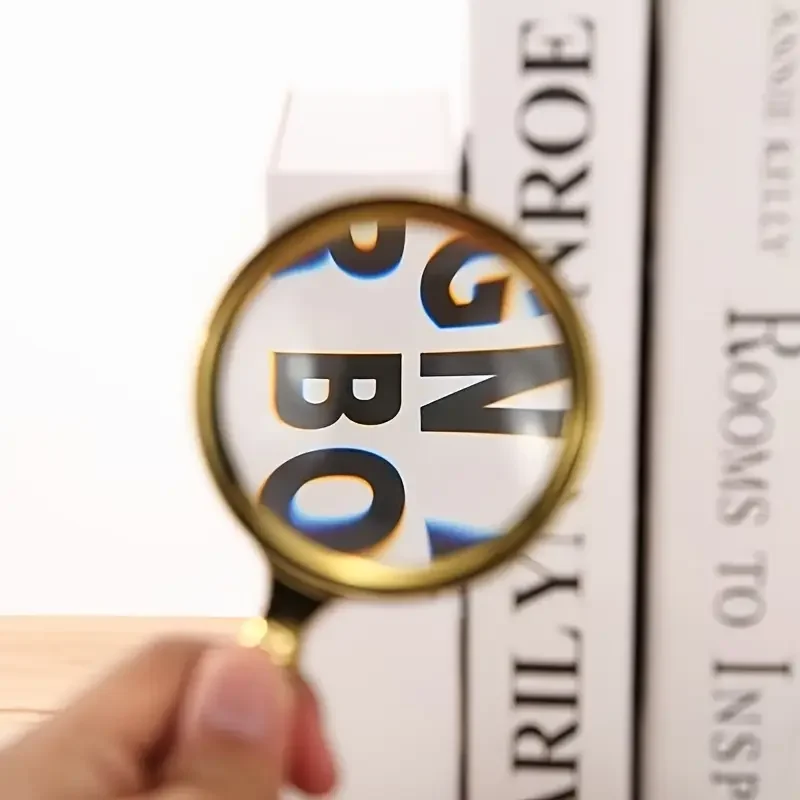 عدسة مكبرة معدنية، عدسة محمولة عالية الدقة 50x للقراءة والمجوهرات ومراقبة الحشرات والعلوم وبداية نار الشمس