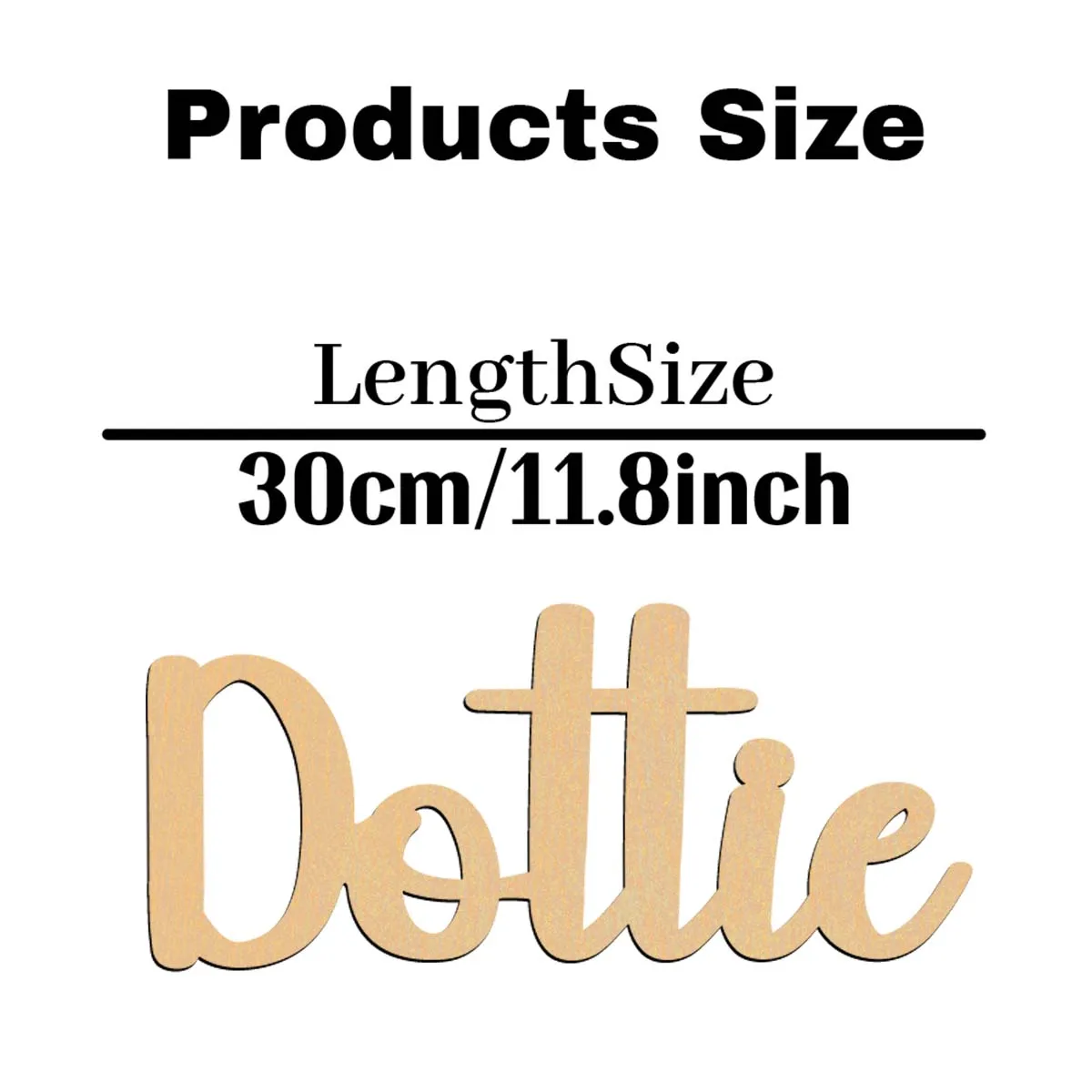1pc Cute Dottie example Customizable Name Laser-Cut Sign Wooden Decor Wooden Plaque Vertical Orientation Door Hanging Decor