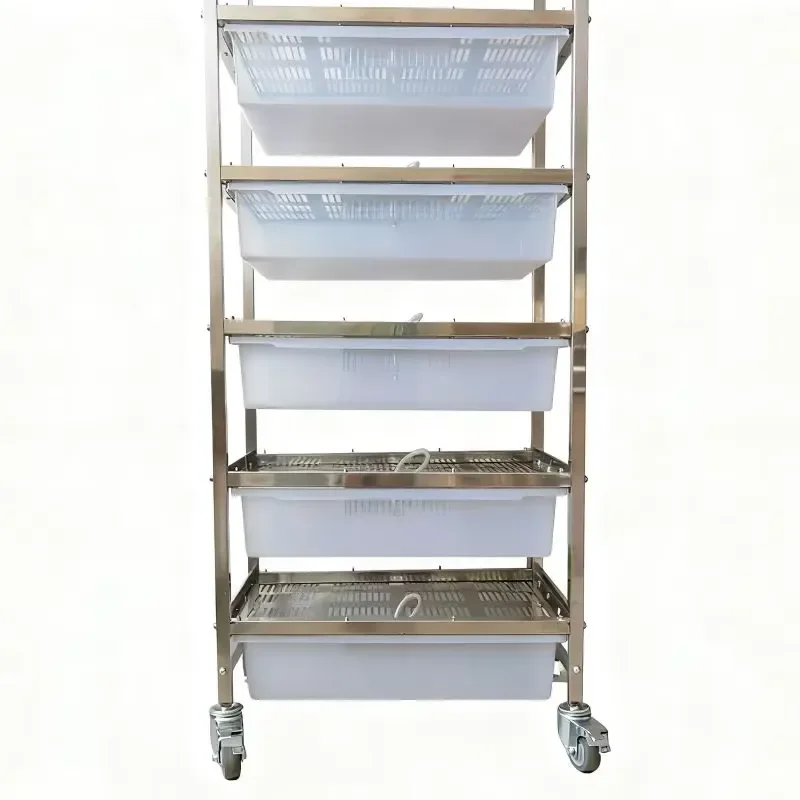 Stainless Steel 5 Layer Automatic Watering Mouse Feeding Rack Single Column Laboratory Cage with Hidden Water Line for Lab