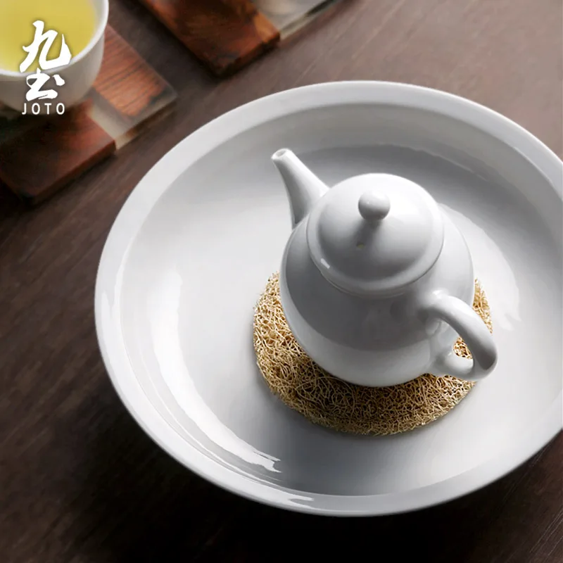 

JOTO Глянцевый и нежный, простой и большой японский керамический поднос ручной работы CJR0487