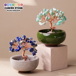 1pc árbol de cristal natural árbol hecho a mano Vida de alambre de cobre 10 Mejores árboles de cobre de ventas - №9
