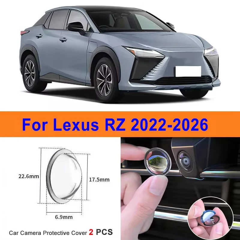 2Pcs 360 Reverse Image Car Camera Cover Anti-Scratch PC Lens Protector Stickers For Lexus RZ 2022-2026