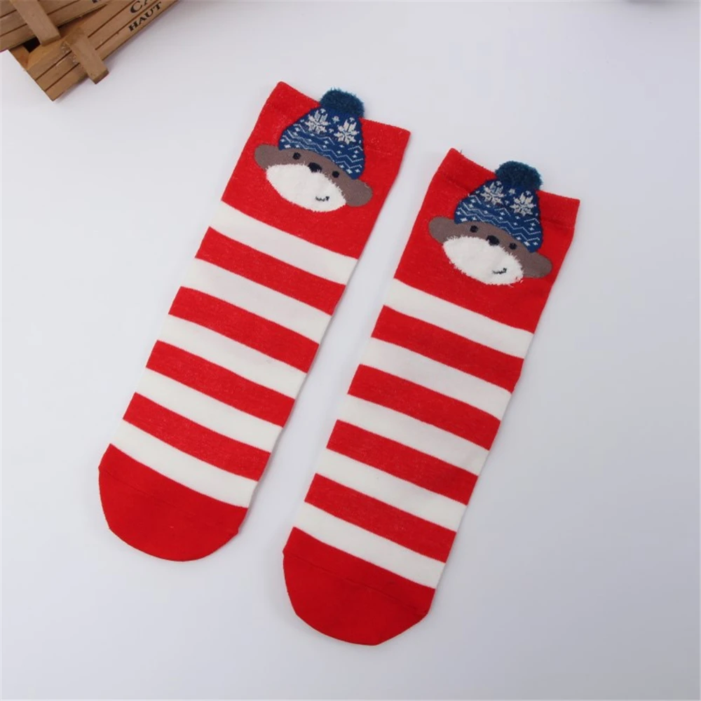 3 Paare/los frauen Casual Winter Weihnachten Socken Deer Fuchs Bär Hund Elch Baumwolle Cartoon Warme Weiche Sokken Weihnachten Geschenk dropship – Detail 21