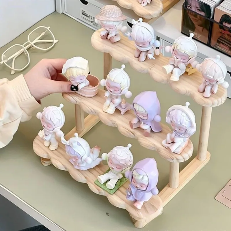 3 Tier Display Riser Stand Wooden Shelf for Perfume Organizer Perfume Display Shelf Figure Display Case Dolls Storage Rack